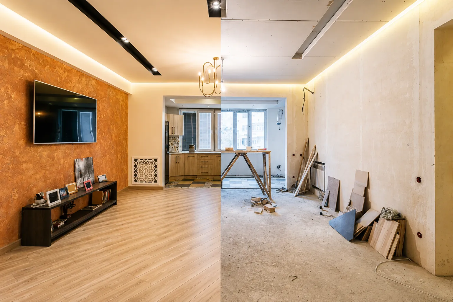Home renovation before and after